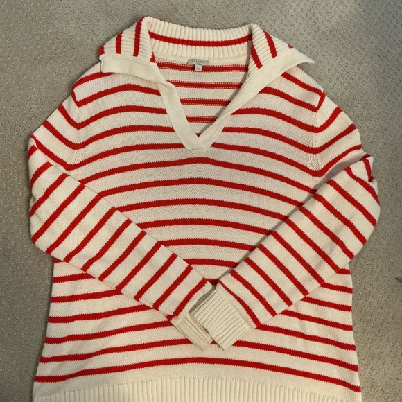 Talbots Sweaters - Striped Orange and White Women's Sweater